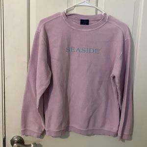 Purple ribbed seaside sweatshirt